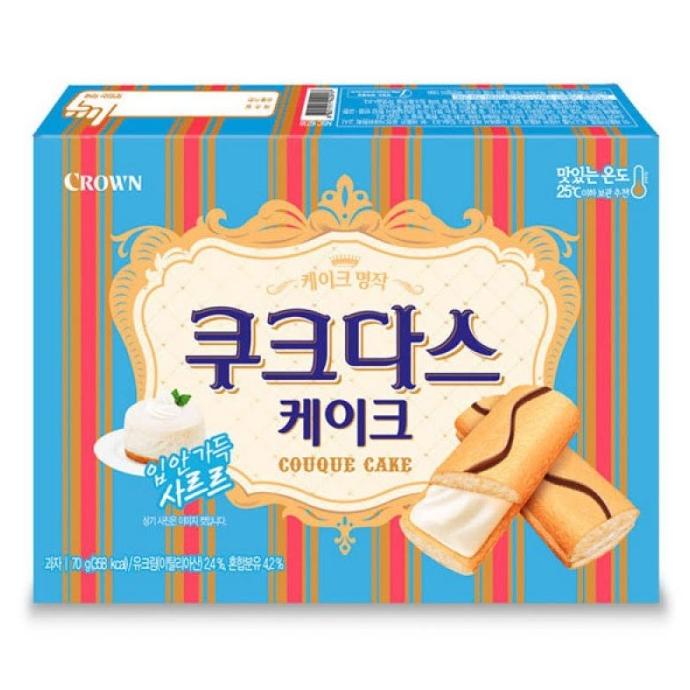 

[77gr] Crown Couque Dasse Cake - Kue Krim Vanilla Snack Korea