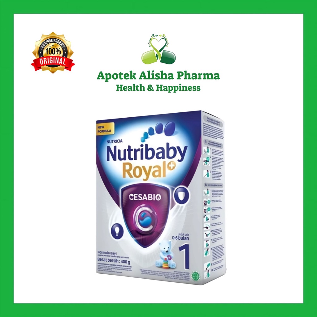 Nutricia Nutribaby Royal 1+ Cesabio 400gr-Nutribaby Cesabio Susu Formula Bayi 0-6bulan Lahir Caesar/Nutribebi Lahir Sesar/Nutrilon Nutricia Nutribaby