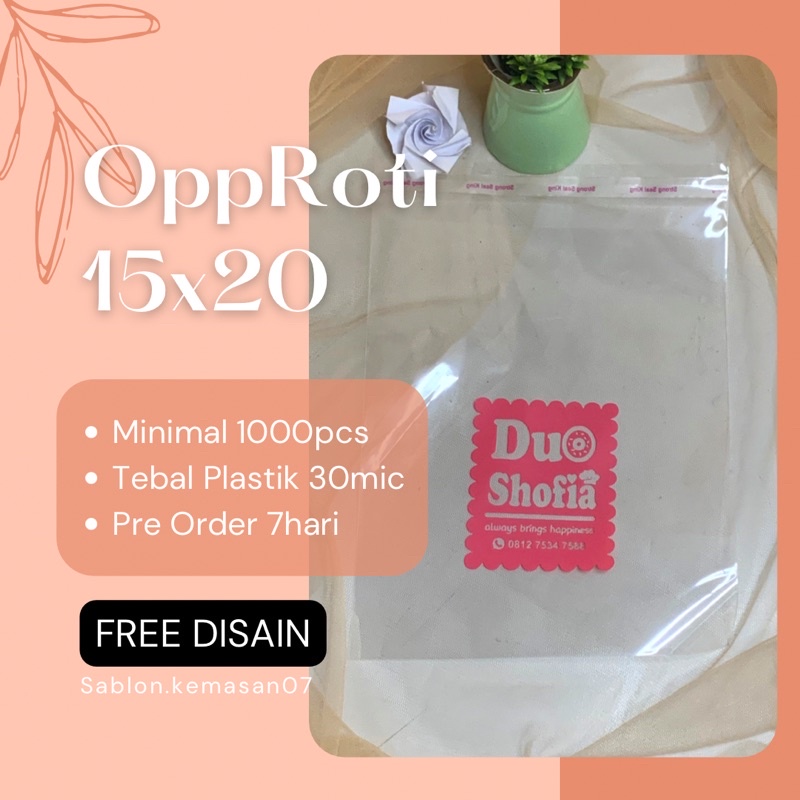 Sablon Plastik Opp 15x20 sablon per pcs sablon kemasan plastik sablon plastik opp roti