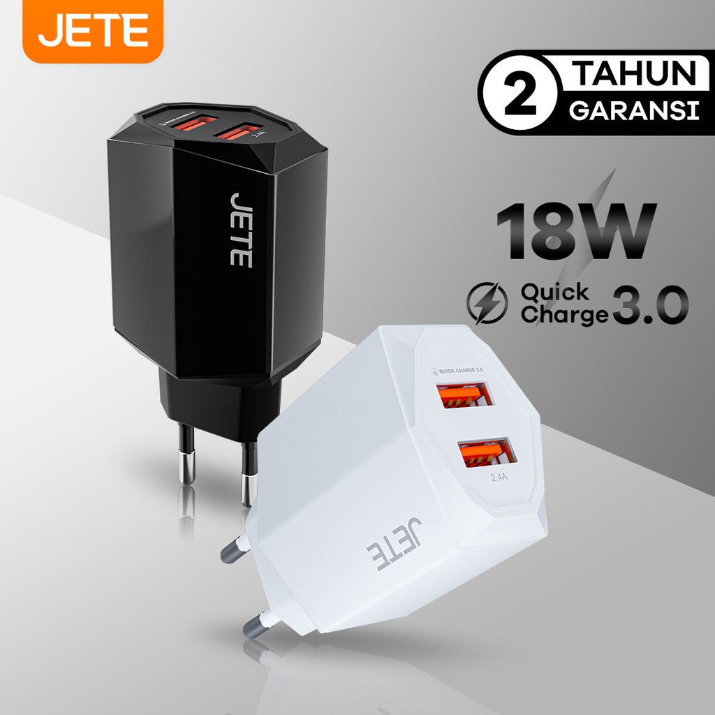 Charger Fast Charging Dual Output JETE C8 - Garansi Resmi 12 Bulan