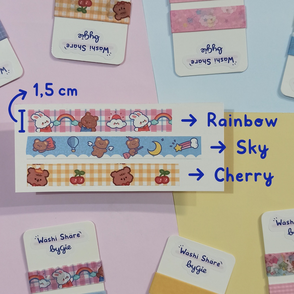 

Washi tape Share 1.5 cm - Deco pattern - 1 METER