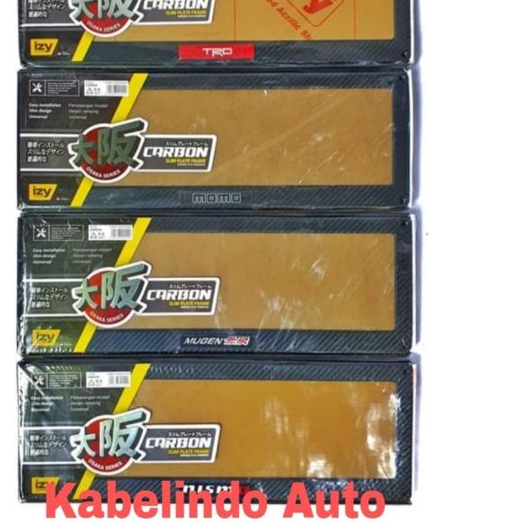 COVER / DUDUKAN / TATAKAN / TEMPAT PLAT NOMOR MOBIL AKRILIK IZY CARBON - SPARCO