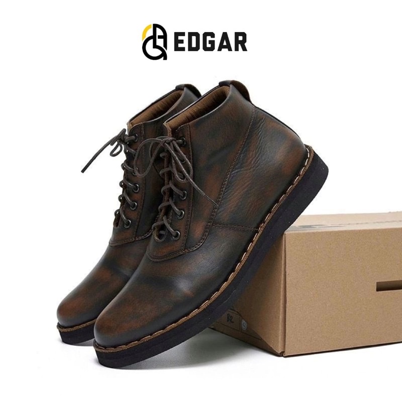 OC-EDGAR SEPATU BOOT PRIA KULIT ASLI BEST QUALITY READY