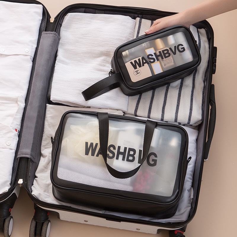 Pouch Travel Make Up Waterproof/Tas Kosmetik Model Transparant WASHBAG - YOYOSOO