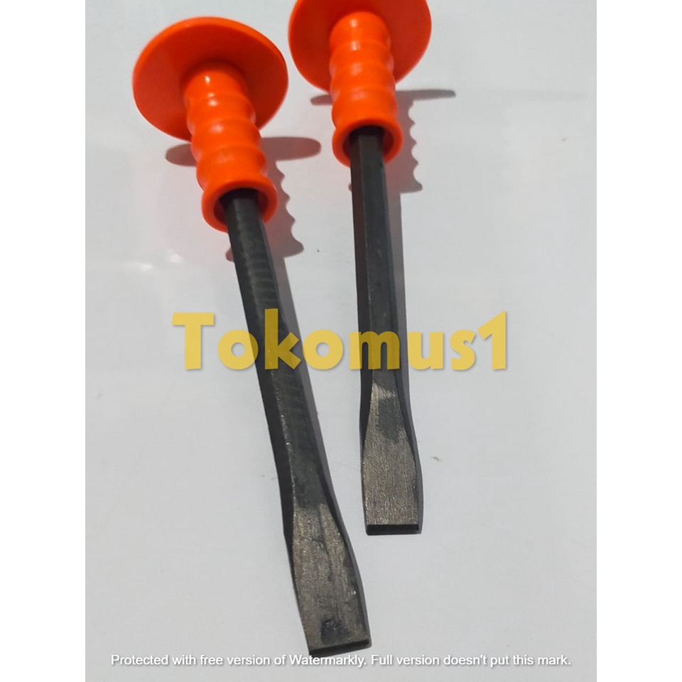 Pahat Beton Gepeng 8 Inch, 10 Inch, 12 Inch Pahat Batu Topi Orange