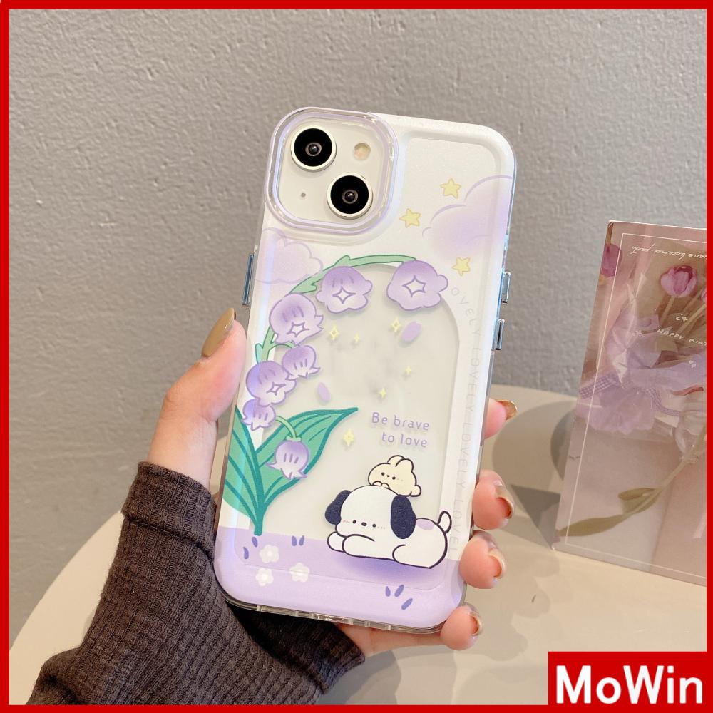 For iPhone 14 Pro Max iPhone Case Thickened TPU Soft Case Clear Case Space Case Plating Button Purple Flowers Compatible For iPhone 13 Pro Max 12 Pro Max 11 Pro Max 7plus XR xs max