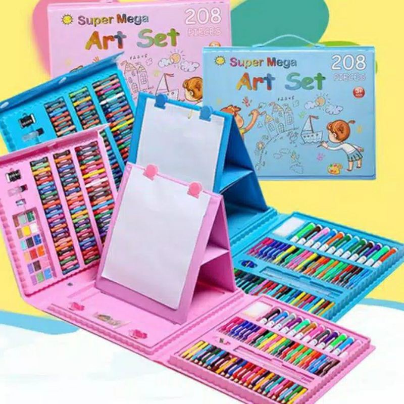 Crayon Set Alat Gambar Anak Crayon Gambar Pensil Warna 208 Buah Art Set / Art set 208 Pcs crayon alat melukis gambar Set Drawing