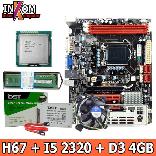 Paket Mainboard Motherboard Mobo H67 + Processor i5 2320