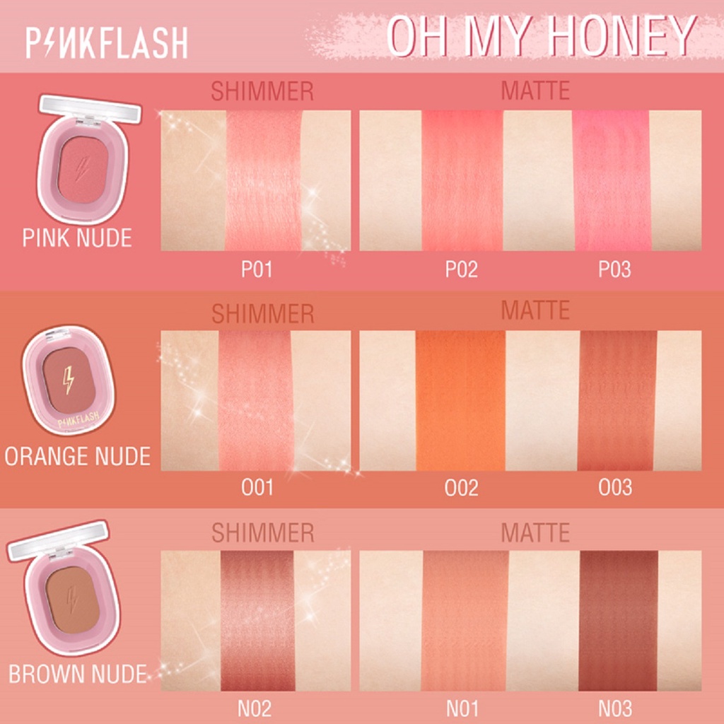 ❤️ Cloudy ❤️ PINKFLASH Oh My Honey Naturally Soft Pigment Blush On | Pink Flash Blush On