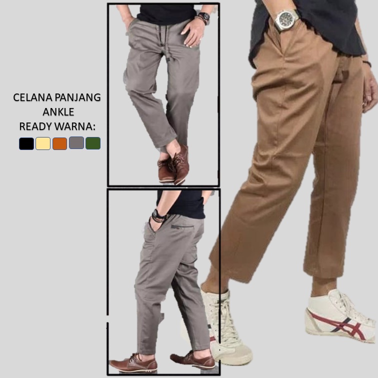 CELANA PRIA CHINO slimfit Panjang chino KERJA HARIAN HITAM MOCCA ABU GREY KREAM Sz 27 - 38