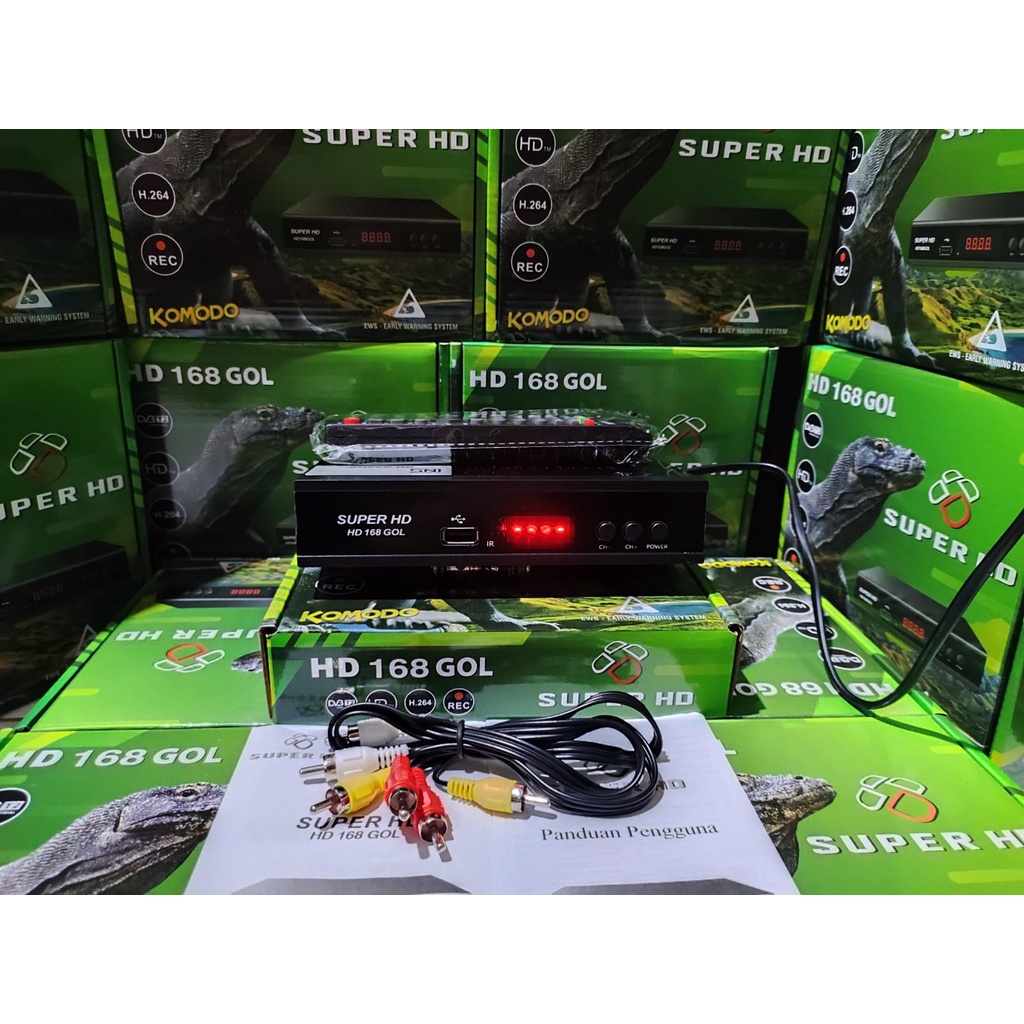 Set top box tv digital DVB super hd 168 GOl komodo / harimau siaran tv - harimau