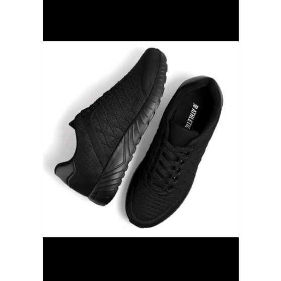 Athletica ATH C one all black sepatu pria wanita sneakers running