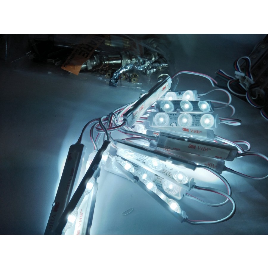 Lampu Led Module/ Modul Strip 3 Led/ Mata 2 watt 12 Volt 3030 Putih