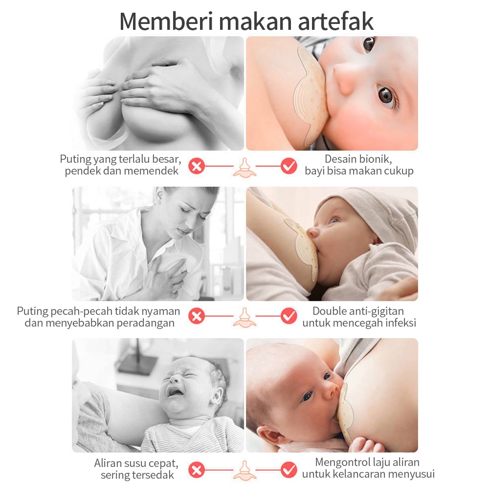 OKEYI Nipple shield/protektor untuk saat menyusui penutup puting payudara lembut