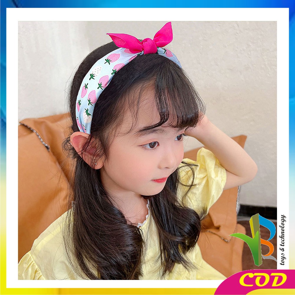 RB-C741 Bando Anak Bandana Kain Motif Pita Kupu Model Simpul Headband Aksesoris Rambut Wanita Ala Korean Style Import