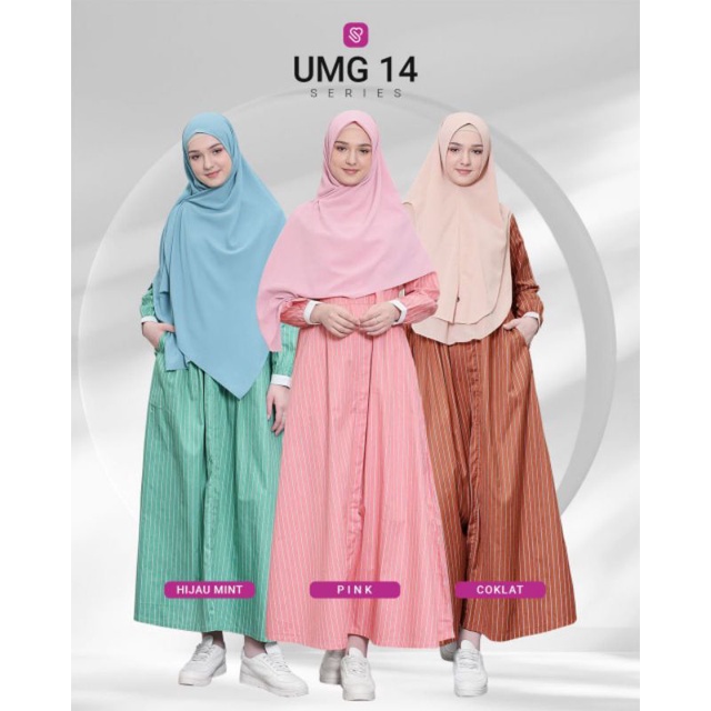 Gamis Ukhti Terbaru UMG 14 Polos Simple Adem Busui Laris Baju Muslimah Seragam Pengajian Kajian Jaka