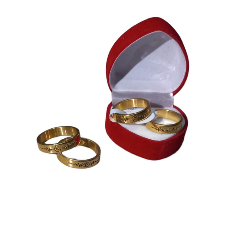 PROMO TERBARU/TERMURAH Cincin unik Antik Couple Pria Wanita Cincin Titanium Pola Ukir GOLD terbaru