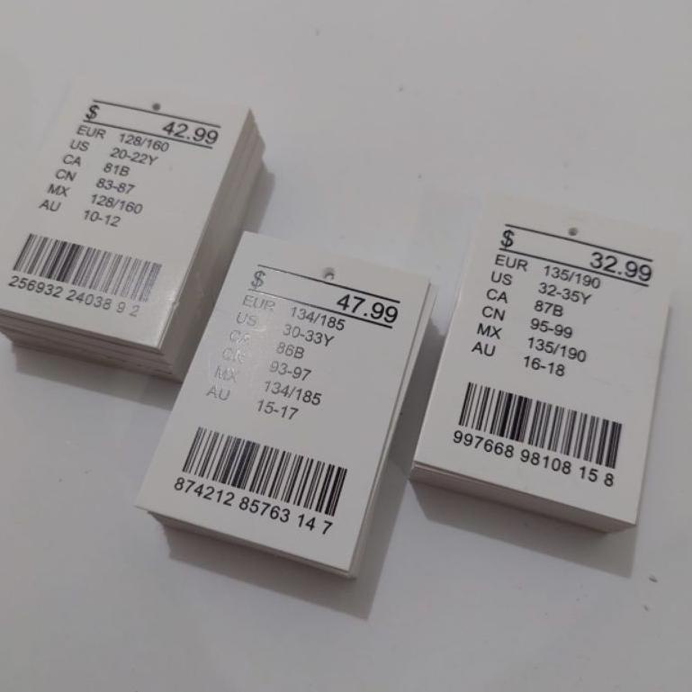 

ず hangtag , bonus tali. 4x6 label baju. hantag handtag barcode bawah ➮