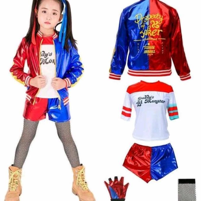 KOSTUM HALLOWEEN, KOSTUM ANAK HARLEY QUINN, KOSTUM DANCE, KPOP TRTB964G96