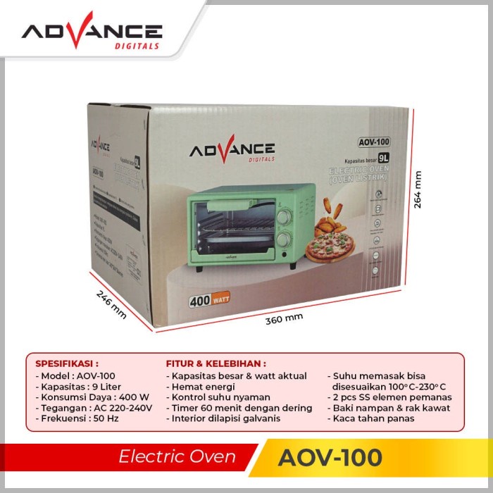 Advance Oven Listrik AOV-100 9 Liter / Oven Listrik Advance AOV 100