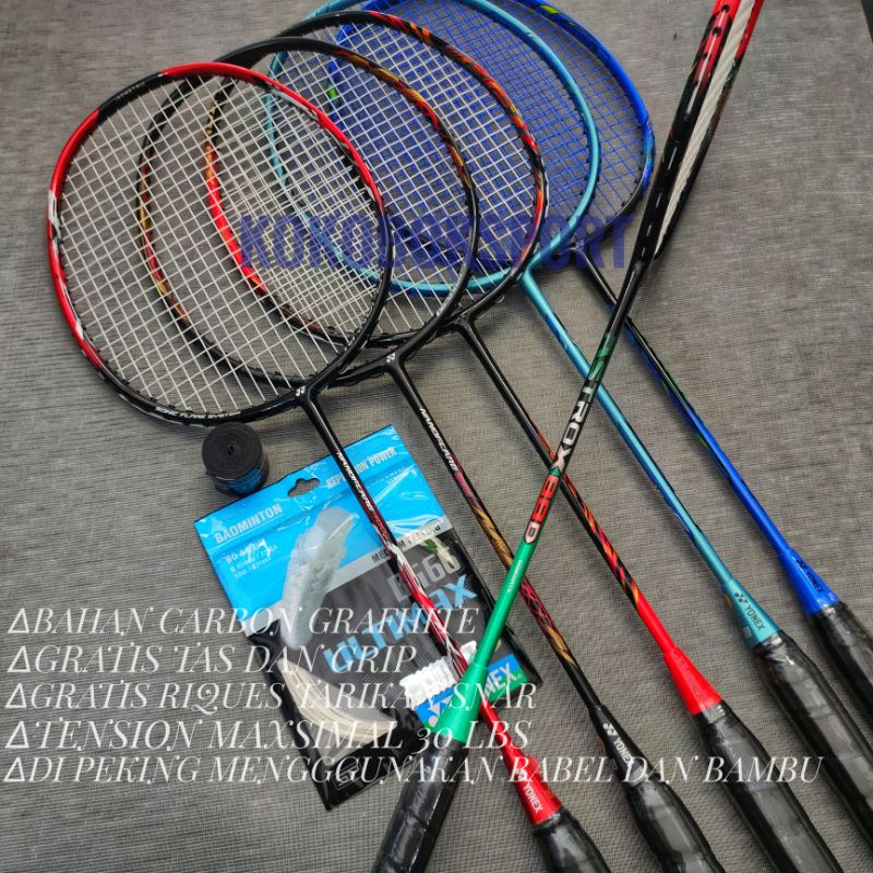 RAKET BADMINTON YONEX IMPOR DEWASA TERBARU 28 LBS FULLSET SIAP PAKAI