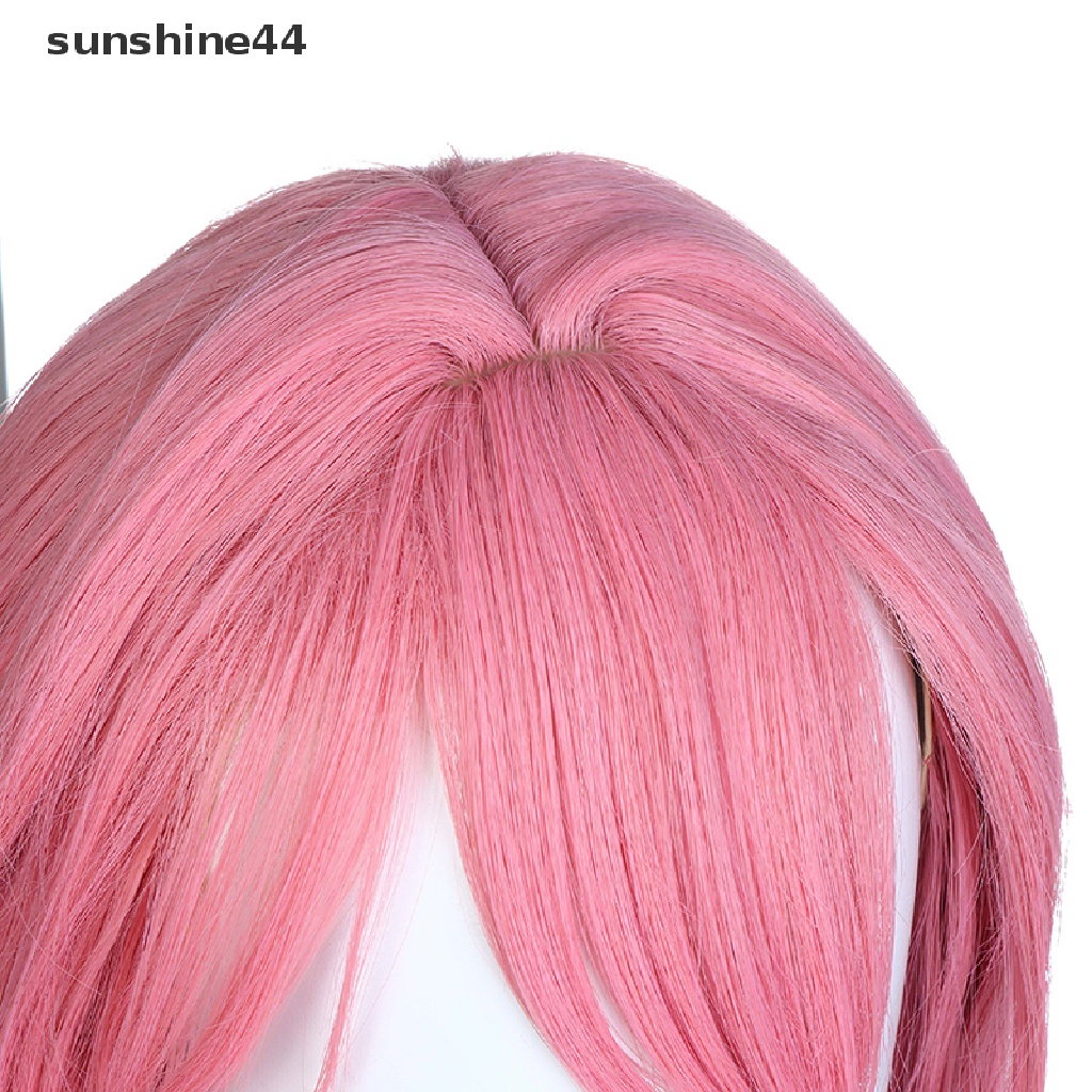 Sunshine Wig / Rambut Palsu Panjang 80cm Warna Pink Tahan Panas Untuk Cosplay