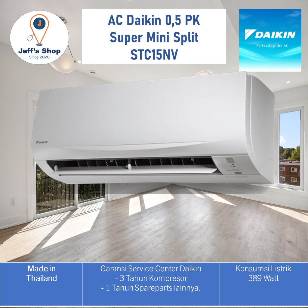 Jual AC Daikin 1/2 PK Super Mini Split - STC15NV | Shopee Indonesia