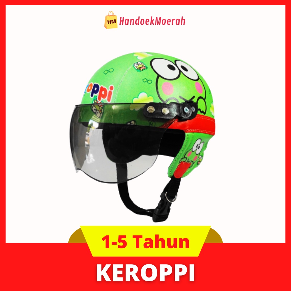 Helm Anak SPECIAL RETRO KEROPPI Murah / Helmet Non SNI / Helm Karakter Kartun Lucu / Helm Anak Cowok Cewek 1 2 3 4 5 Tahun