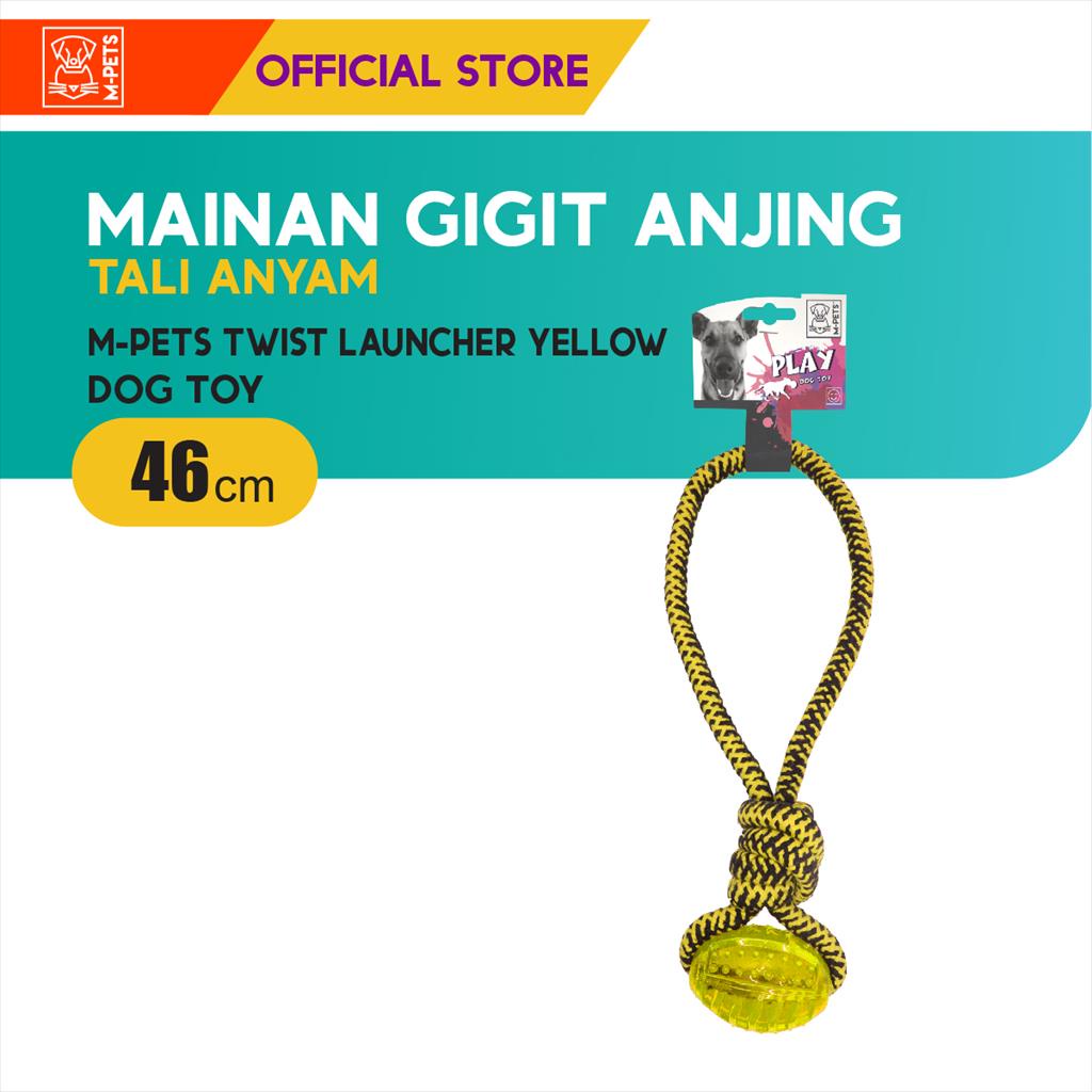 M-Pets Twist Launcher Dog Toy / Mainan Gigit Anjing Tali Anyam