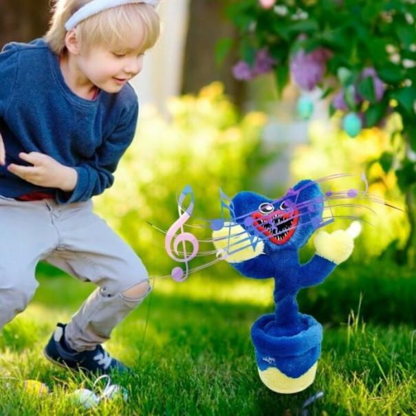 Mainan Boneka Dancing cactus Doll POPPY PLAYTIME HUGGY WUGGY USB - Biru