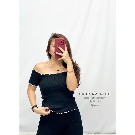 MDLV ~ Sabrina Nice Rajut Sabrina Rajut wanita Atasan Sabrina Kriwil Women Sabrina Top Fashion Wanita