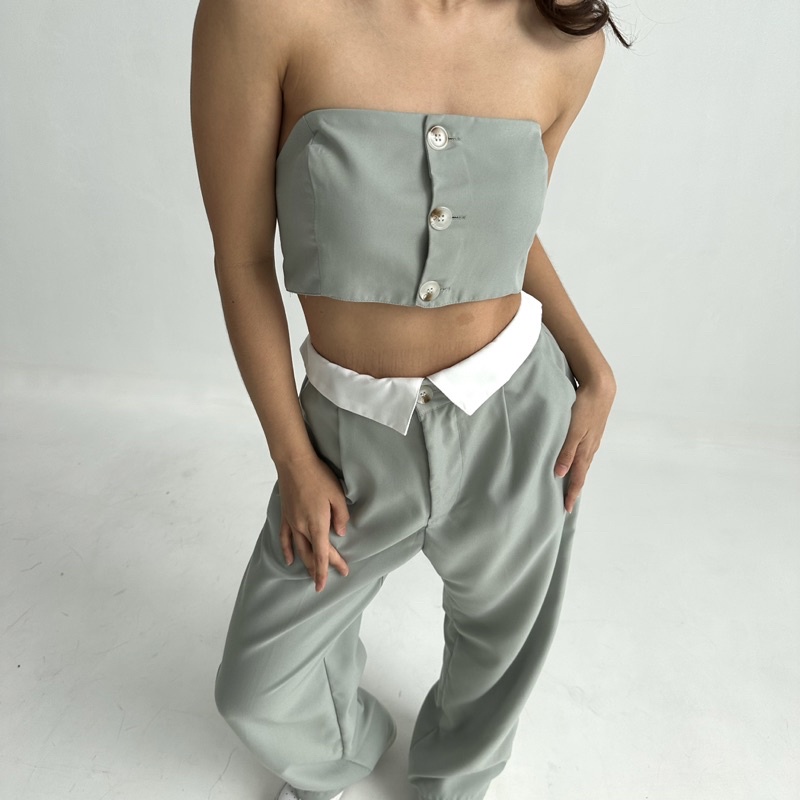 LIZ TUBE TOP - POSHA Crop Top Kemben Square Atasan Summer Tube Top Murah Stretch