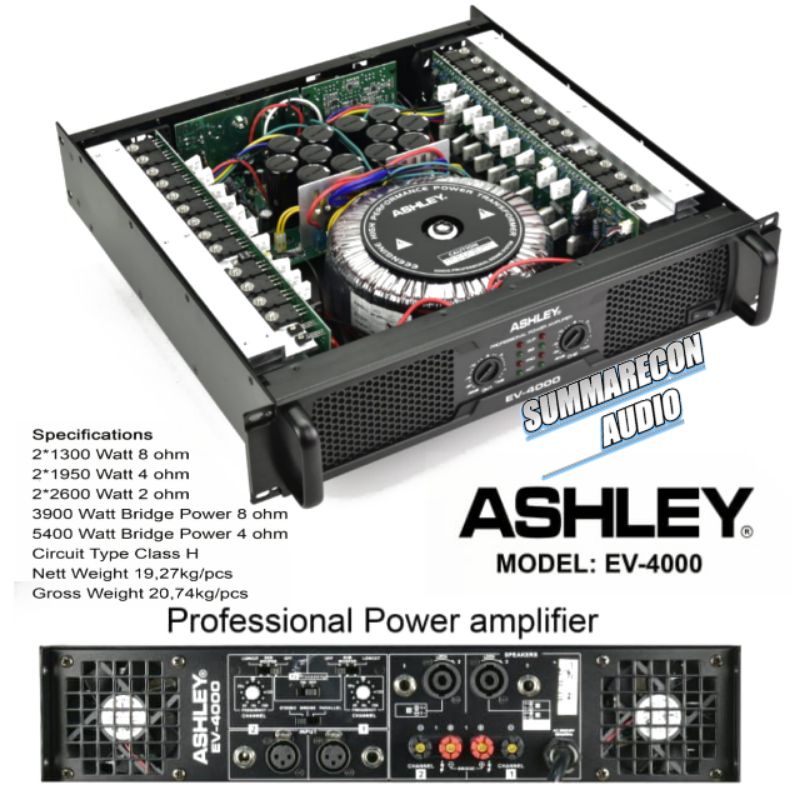 Power Ashley EV 4000 Original Class H Power Amplifier Ashley