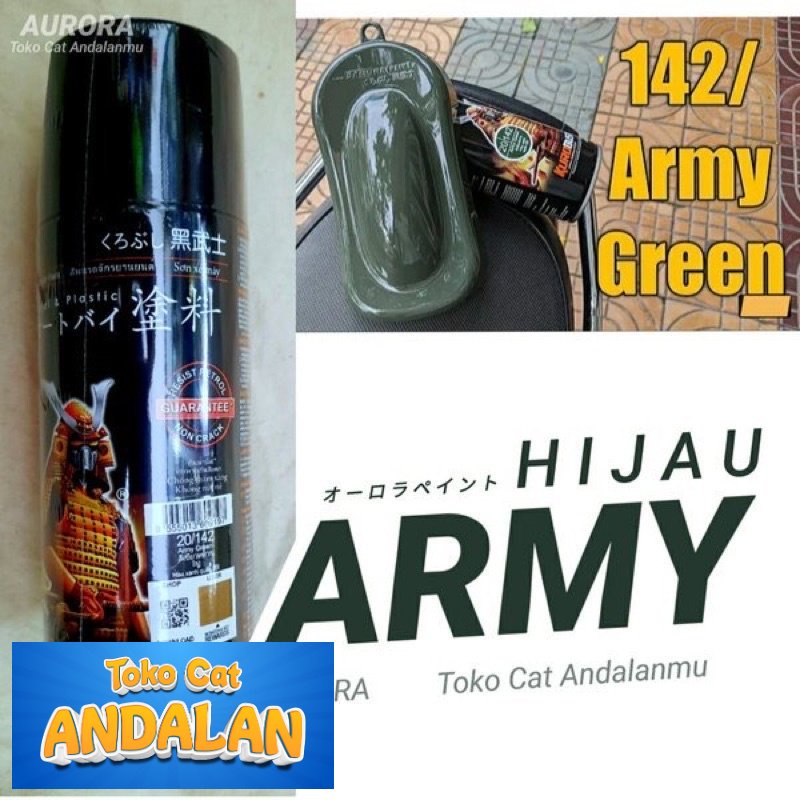 

Toko Andalan - Pilox Samurai Army Green 142 Hijau Tentara Abri Armi Gelap Tua Cat Pilok 400ml Tahan Bensin