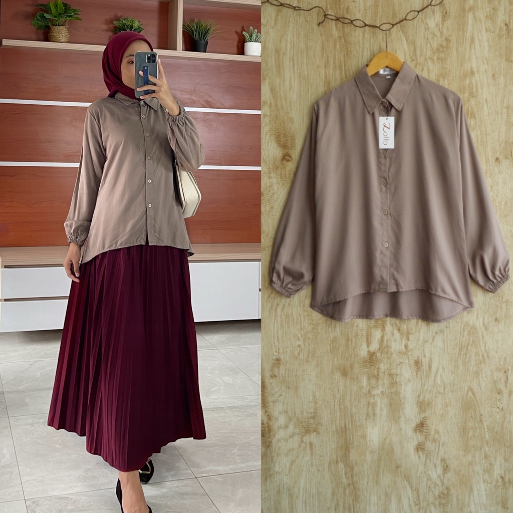 KARINA blouse by ZALFA OUTFIT / blouse polos / kemeja polos / blouse rayon