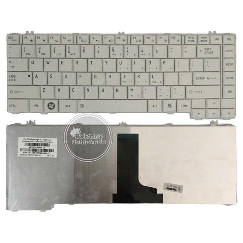 KEYBOARD TOSHIBA L745, L740, L640, L645 GLOSSY PUTIH
