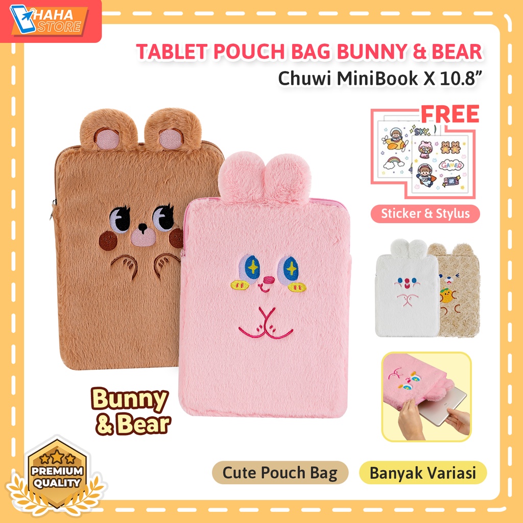 Chuwi MiniBook X 10.8 inch Pouch Tablet Bag Cute Cartoon Bunny Rabbit Tas Sarung Case Casing Sleeve 