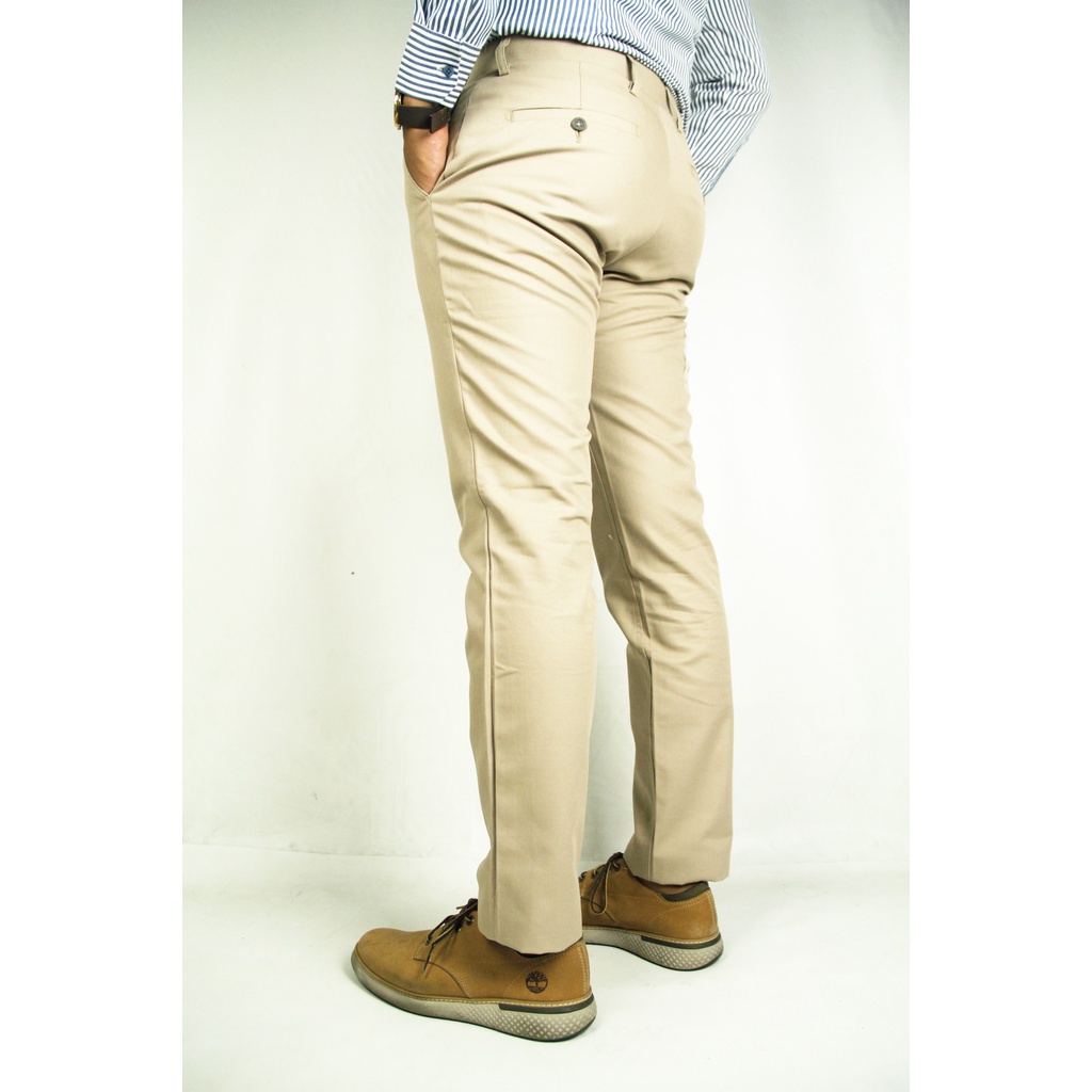 Celana Chino Panjang Pria COLE Soft Khaki Slimfit Bahan Non Stretch - Khaky (Q)  | Bahan 100% Katun | 100% Original Brand