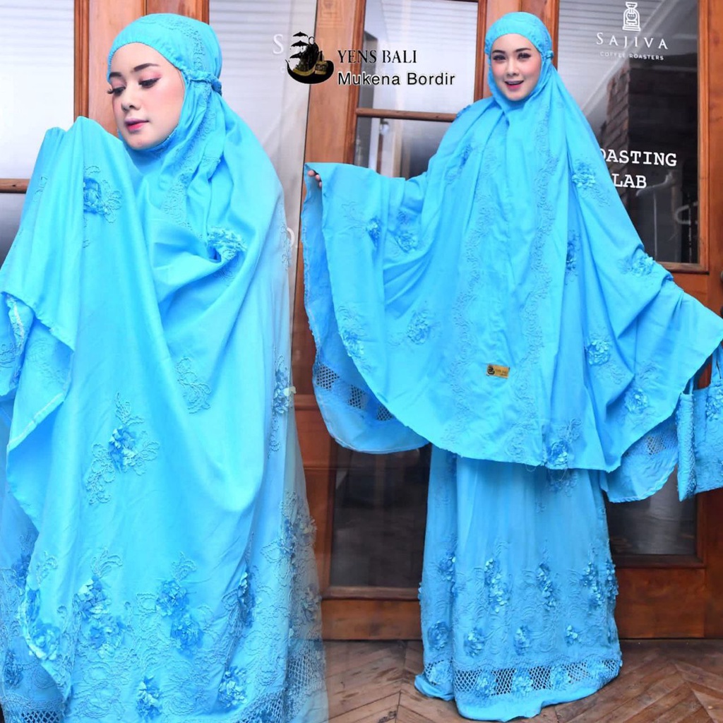 mukena bordir bunga/mukena dewasa/mukena jumbo dewasa
