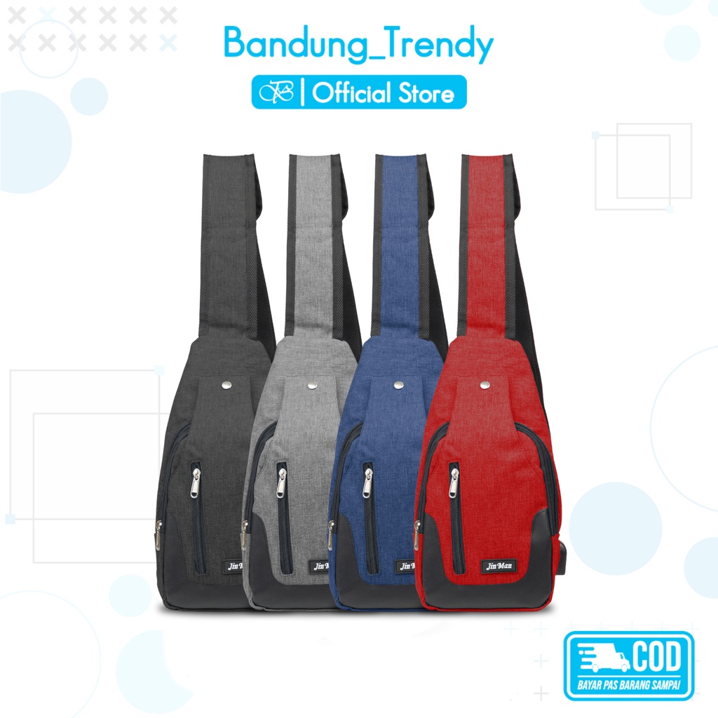 BEST SELLER Tas Slempang Spen Anti Air Kanvas SPEN + USB Sling Bag Canvas HIGH QUALITY