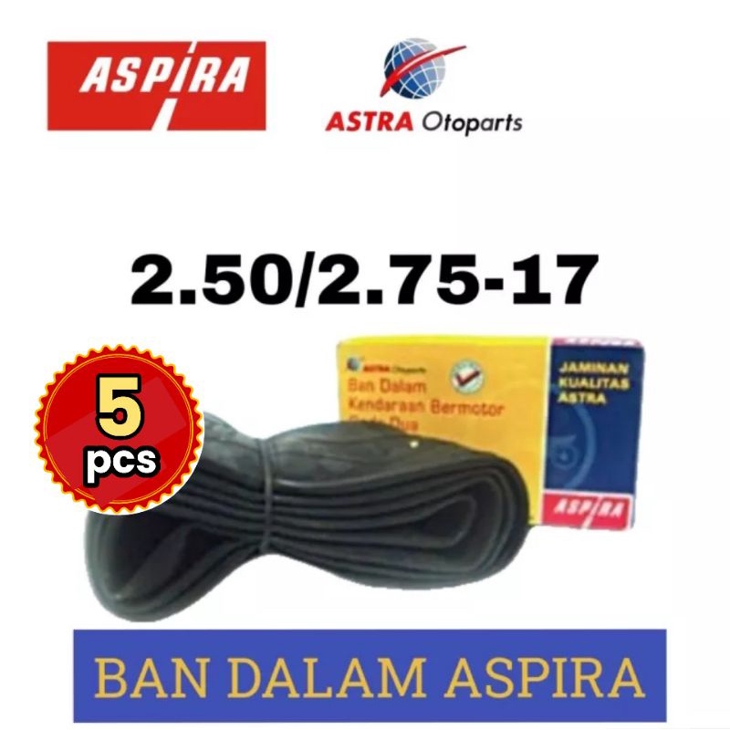 BAN DALAM ASPIRA (5 PCS) UKURAN 2.50/2.75-17 UNTUK SEMUA MOTOR BEBEK