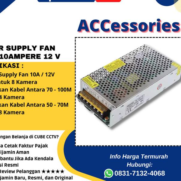 POWER SUPPLY 10 A 12 V UNTUK 8 KAMERA CCTV