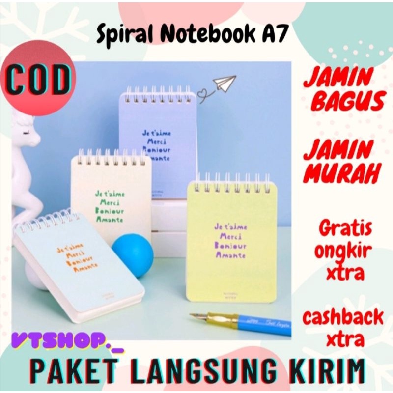 

V757 - Spiral Notebook / Buku Tulis Buku Catatan Spiral Mini Pocket Size A7
