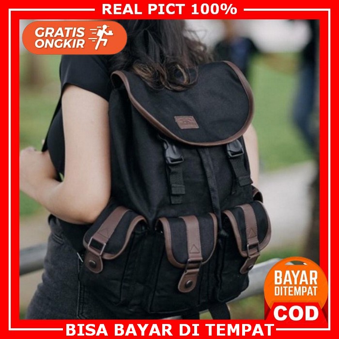 Tas Ransel Pria Import  Anti Air Distro Dewasa Jumbo Kulit Gendong Ker Gh.Bag Tas Ransel Wanita New 