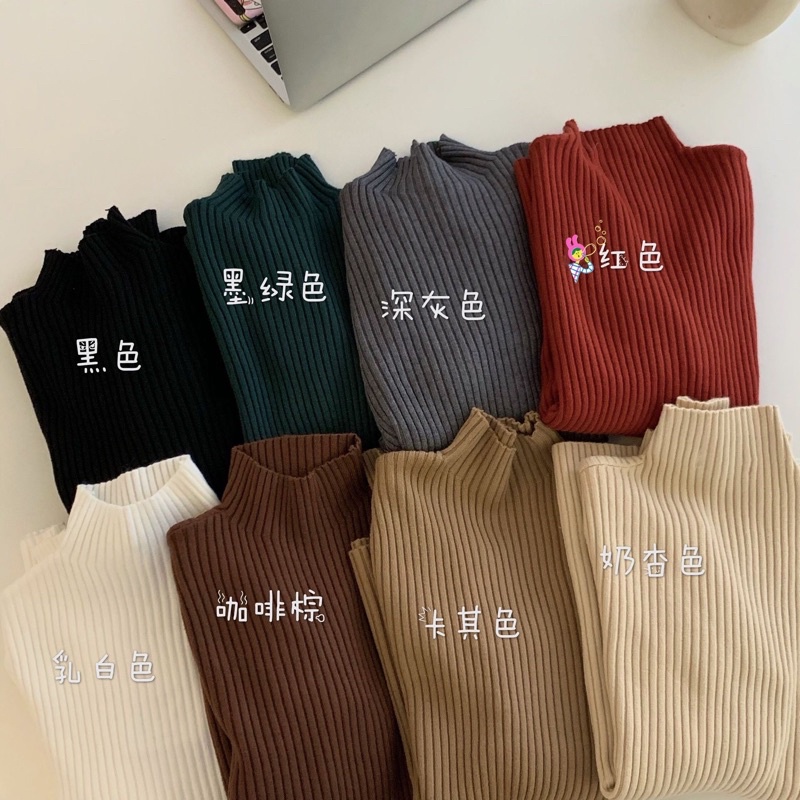 KNIT LONG SLEEVE PANJANG IMPORT WANITA TURTLE NECK MX715