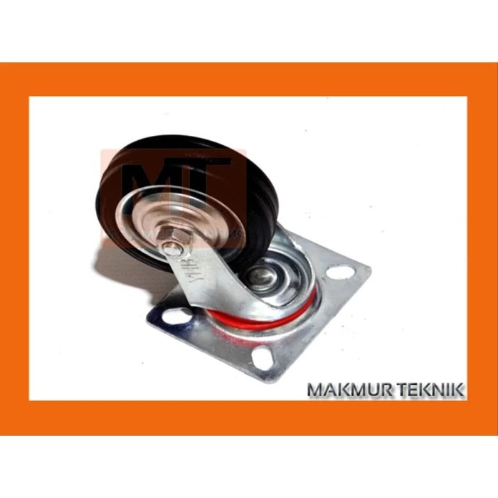 Roda Roda Troli Roda Caster Karet 3 Inch Hidup