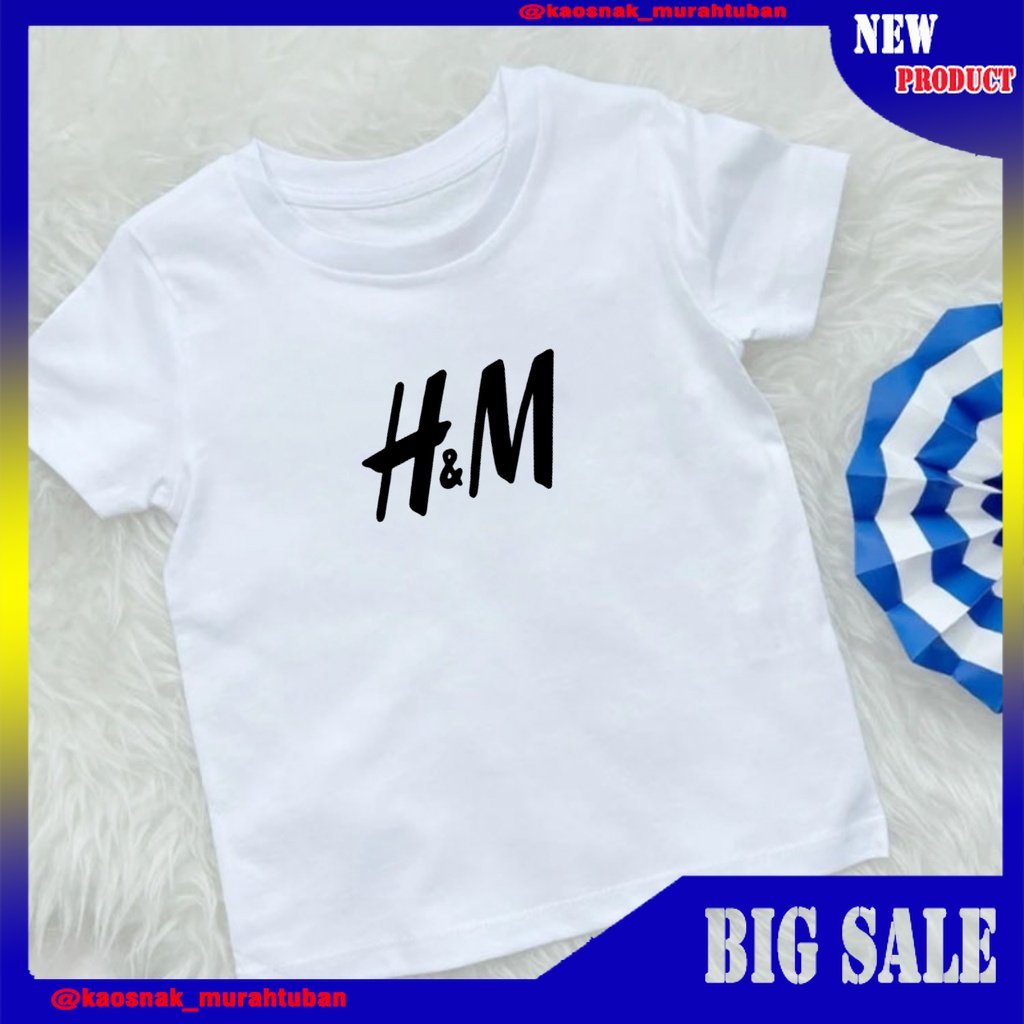 Baju Anak H2M Kaos Anak Unisex Cewe/Cowo Atasan Anak 2-10 Tahun