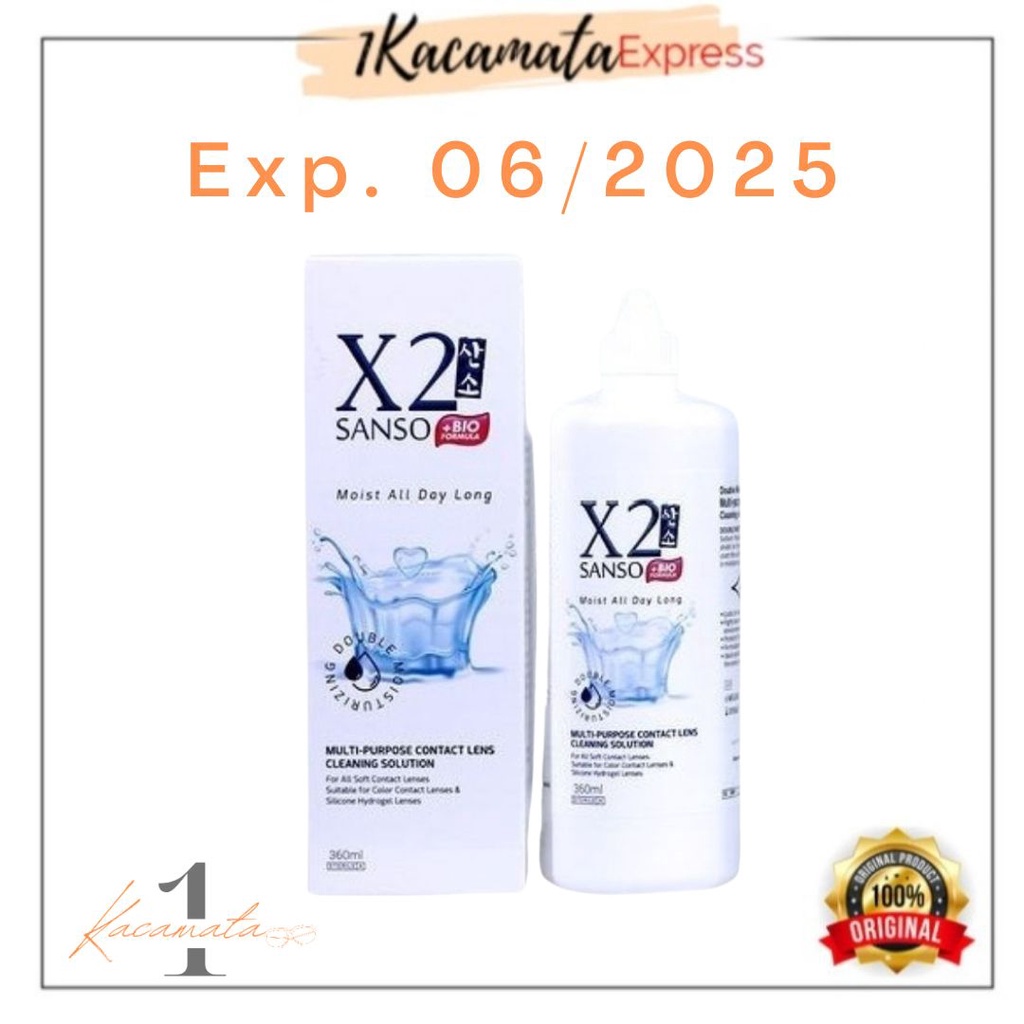 AIR PEMBERSIH X2 SANSO + BIO FORMULA MOIST 360ML CAIRAN SOFTLENS