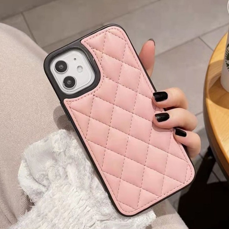 Hard Case Bahan Kulit Domba Untuk iPhone 13 12 11 Pro X XS Max XR 7 8 Plus
