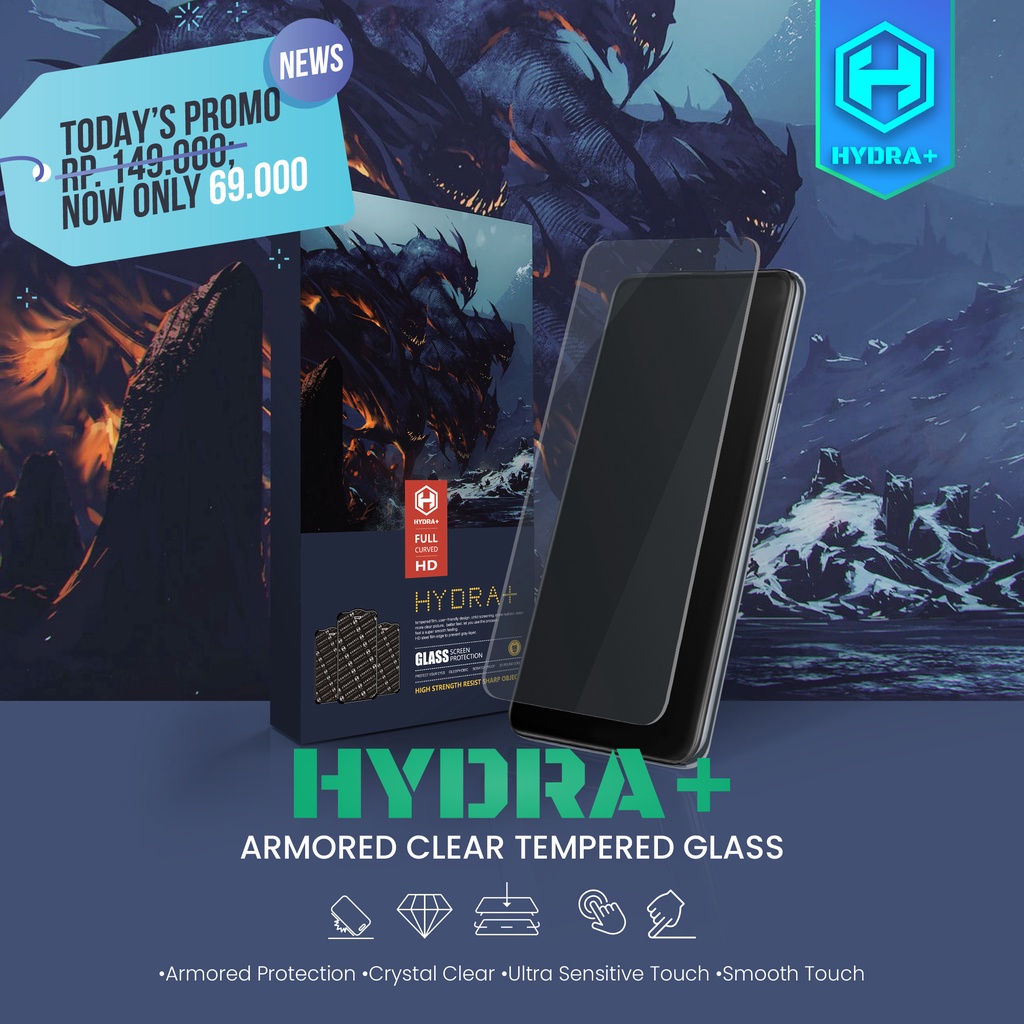 SAMSUNG A21S - HYDRA+ Tempered Glass - Anti Gores - Non Frame TG